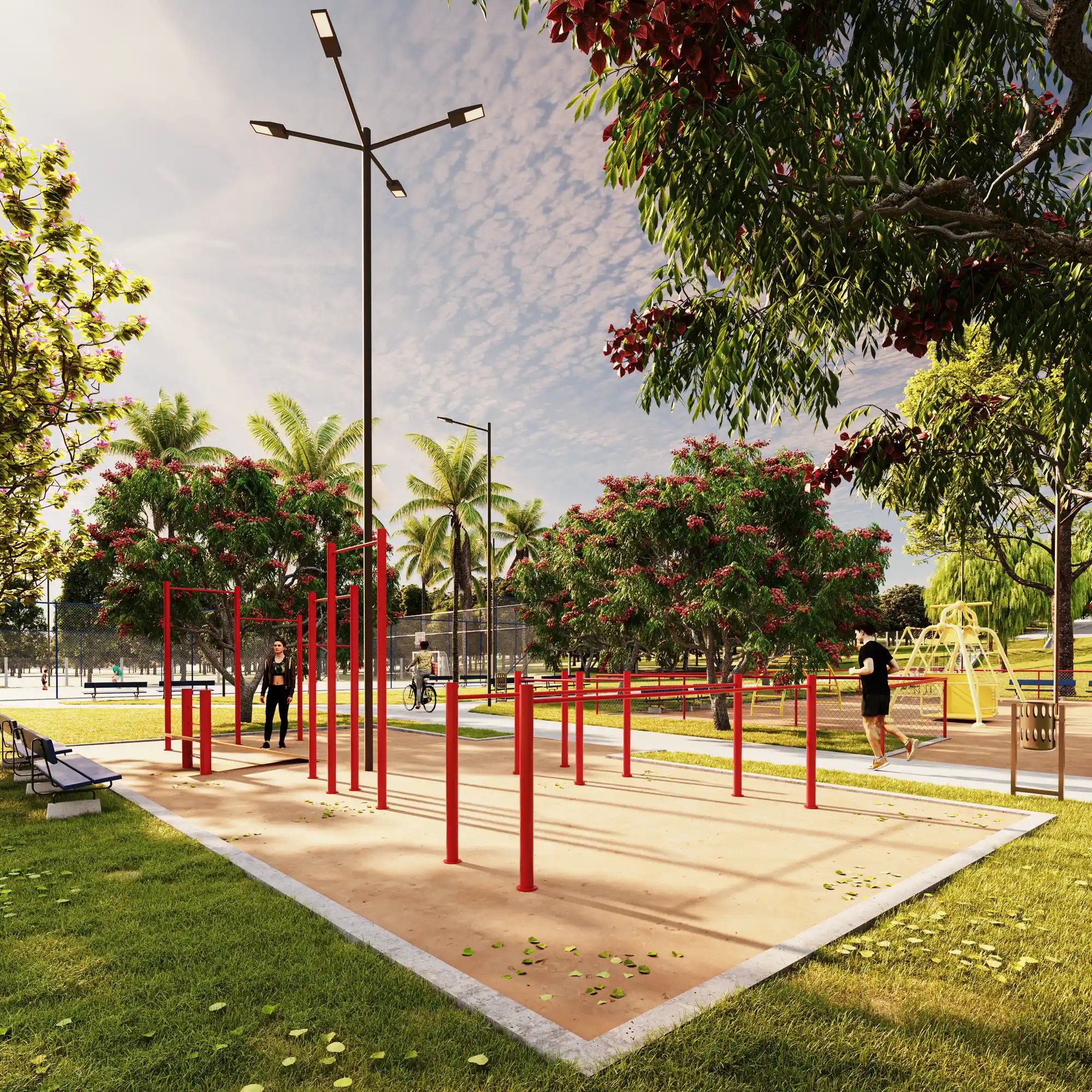 Área de ginástica ao ar livre da Praça Las Casas